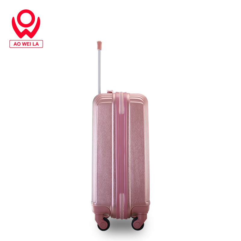 Aoweila/奧維拉鋁合金拉桿ABS+PC拉桿箱萬向輪防絲刮花粉色行李箱旅行箱