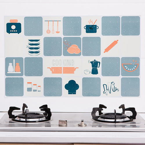 Self-adhesive high temperature resistant oil stain stickers household stove tile wall stickers kitchen waterproof wallpaper greaseproof paper fume stickers