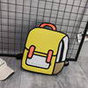 Cartoon comics, three dimensional capacious backpack, in 3d format