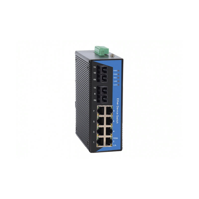 现货批发 10口二层百兆非网管型卡轨式工业以太网交换机