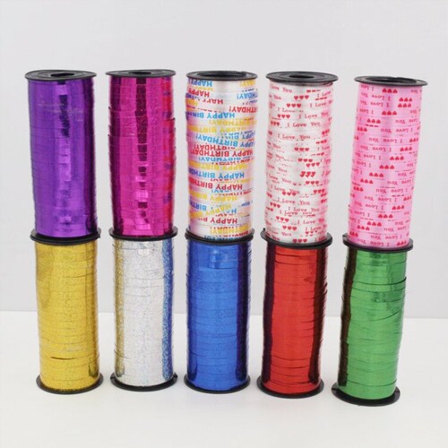 Balloon Ribbon Tying Ribbon Birthday Decoration Wedding Room Celebration Gift Arrangement 100 Yards Laser Gold Silver Color Ribbon Wholesale