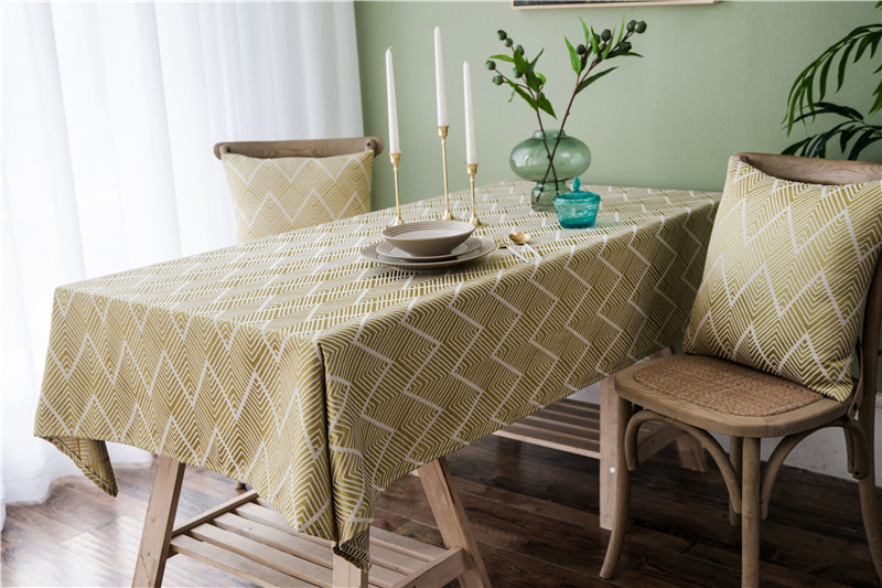 Waterproof Modern Minimalist Jacquard Wave Pattern Nordic Rectangular Coffee Table Dining Tablecloth Manufacturer_voghion.com