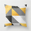 Polyester cushion cushion pattern yellow square geometric pattern cushion cover (excluding pillow core)