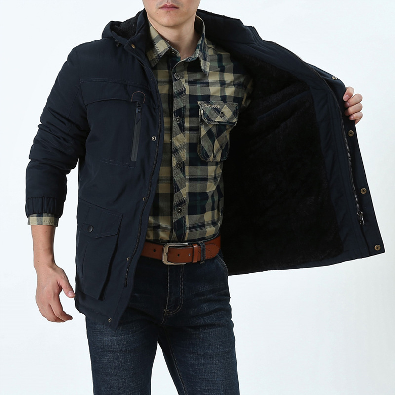 2019 abrigo de algodón acolchado de invierno con capucha para hombre abrigo de algodón acolchado suelto casual abrigo de algodón acolchado para hombre