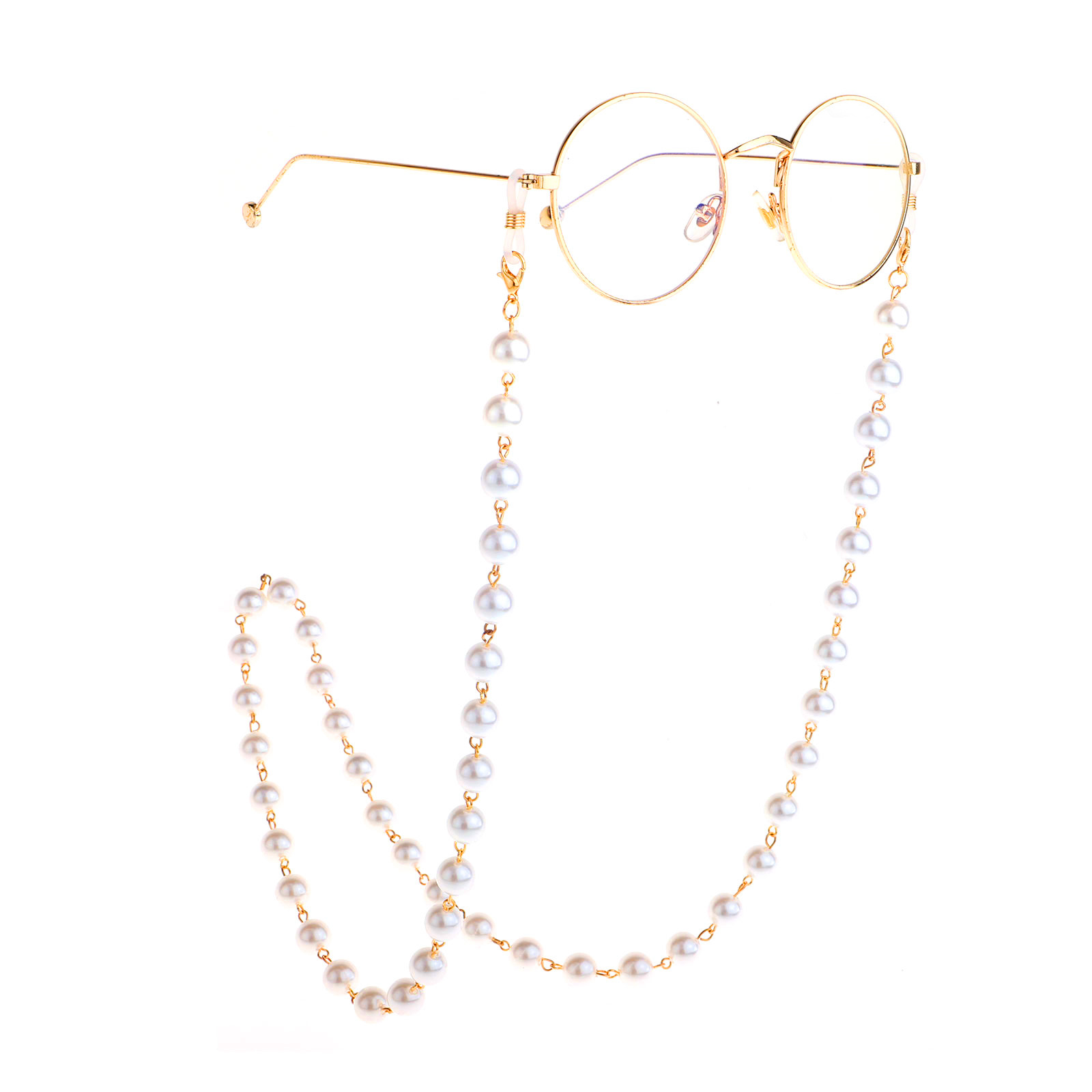 10mm Pearl Fashion Sweater Chain Glasses Chain Two-use Pearl Clip Bead Glasses Chain display picture 4