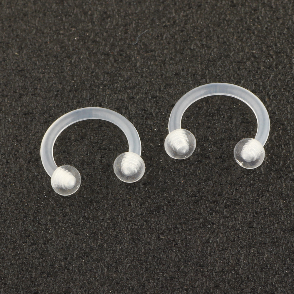 Acrylic Clear Belly Button Ring Set - Stainless Steel Eyebrow Tongue Nose Piercing Jewelry detail image 10