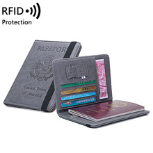 2023女士新款RFID护照本 多功能卡片证件夹 厂家批发跨境护照钱包