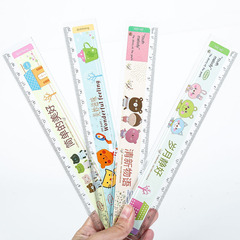 Cartoon transparent ruler stationery for primary school students for children's drawing 20cm creative long ruler school supplies wholesale