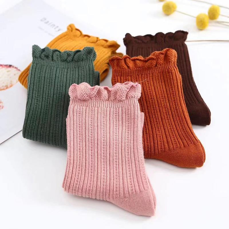 木耳边双针女袜2