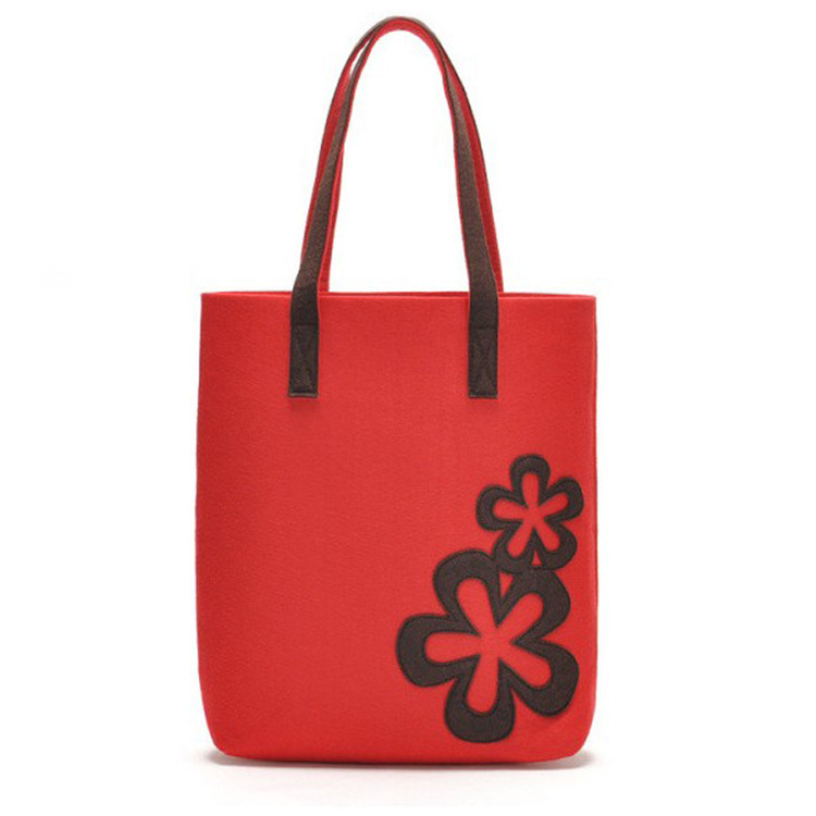 毛毡手提加厚毛毡购物袋 便当单肩毛毡包家用毛毡收纳袋