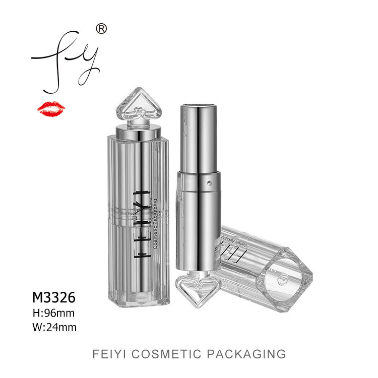 厂商直销 心桃形塑胶口红管 亚克力口红唇膏管 批发 M3326