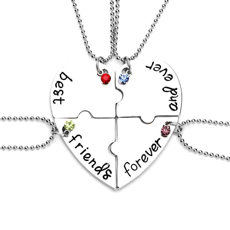 Hot-Selling Four-piece Best Friends Pendant Necklace wholesale
