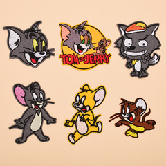 Children's Clothing Accessories Mouse Cat Down Jacket Patches Adhesive Appliques Embroidered Cloth Patches Wholesale Cartoon Animation