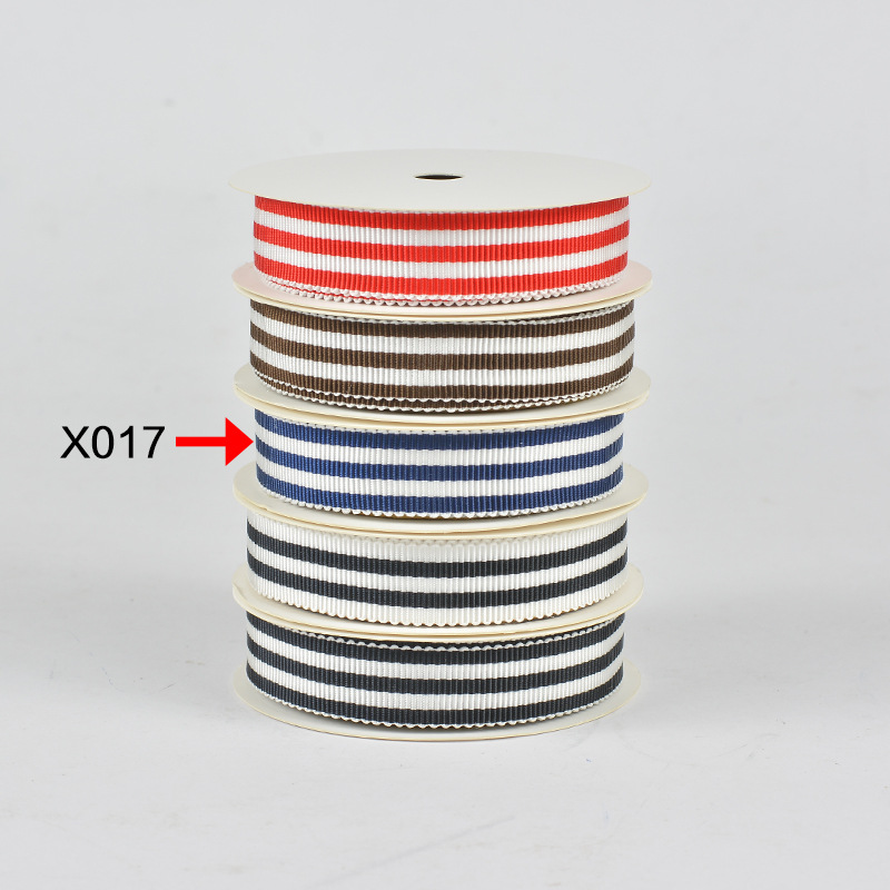 Tres colores a rayas poliéster sombrero cinturón ropa bolsa accesorios envoltura cinturón caja de regalo embalaje dentado cinta hilado teñido sombrero cinturón