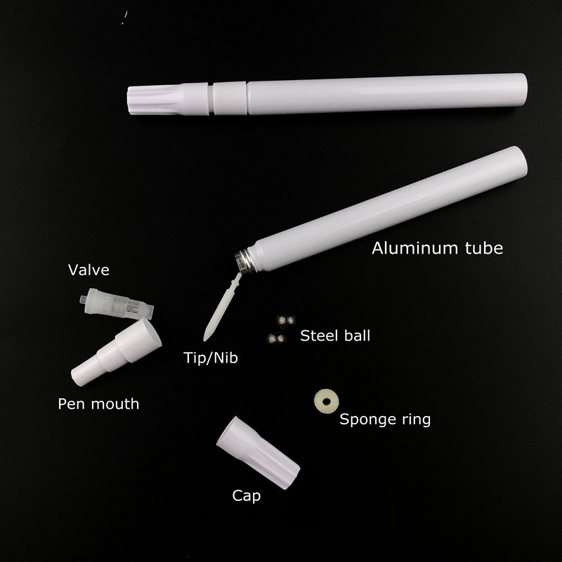 厂家批发 铝管空笔壳配件 尼龙笔尖0.7MM 油漆笔配件|ru
