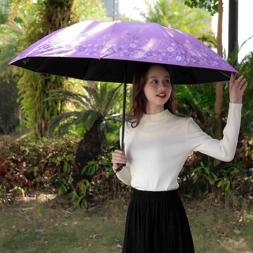 Custom large-size foldable sunshade umbrella with reinforced frame, direct supply from manufacturer, ten-bone manual rain umbrella with flower design