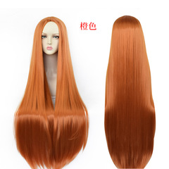 Dance Art Anime Long Universal Cosplay Wig 100CM 1 Meter Middle Part Cosplay Wig Black Pink Straight Hair