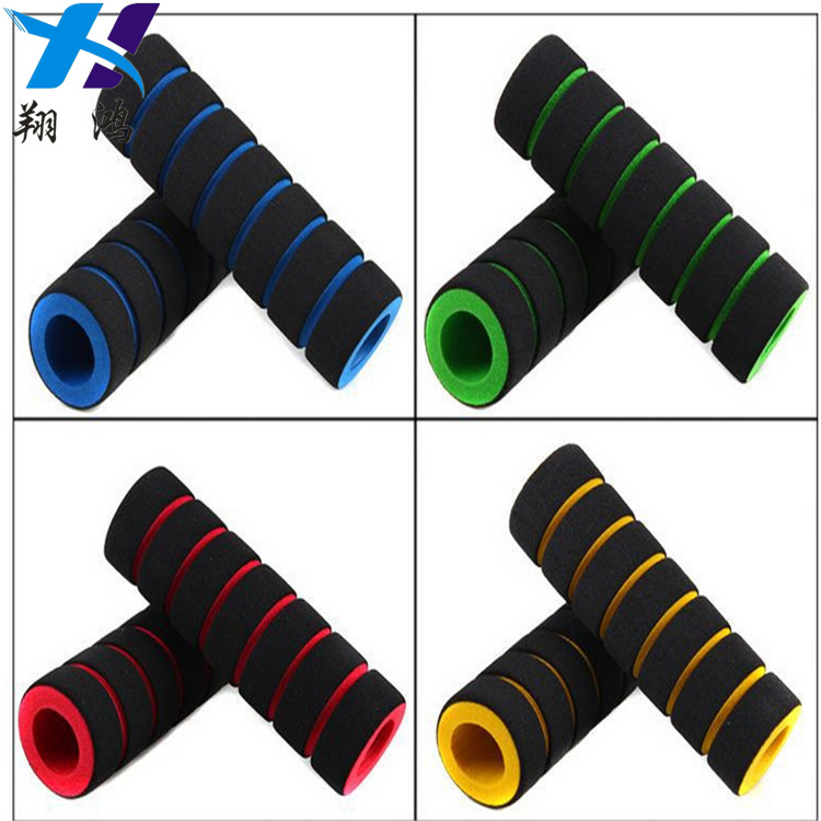 直供双色竹节彩色橡塑海绵手把套 NBR橡胶发泡管 俯卧撑防滑护套