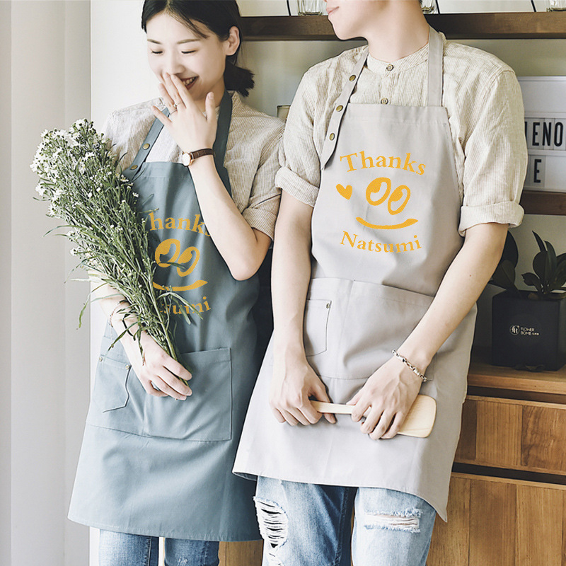 Inicio cocina delantal sobretodo pintura personalizada moda nuevo estilo japonés micro impermeable chef trajes hombres y mujeres