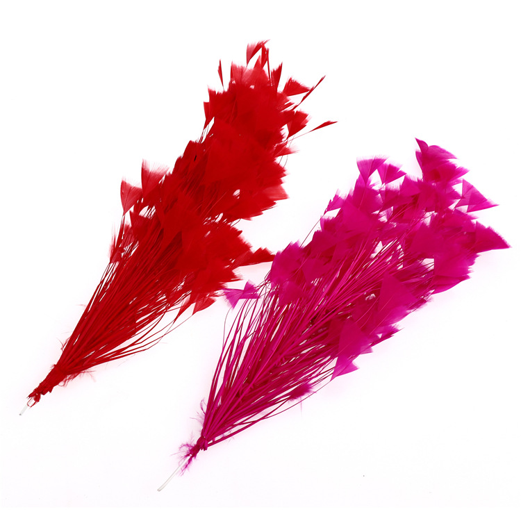 现货火鸡羽毛工艺花铁丝花克弯曲演出化妆舞会DIY装饰品帽子配件