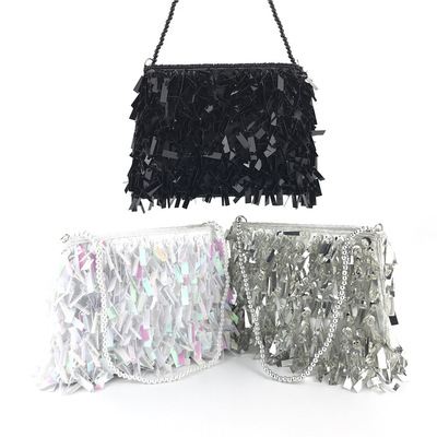 Chaozhou source Manufactor Direct selling lady Evening Bags manual Embroidery Sequins Chain bag Occident fashion Banquet packages
