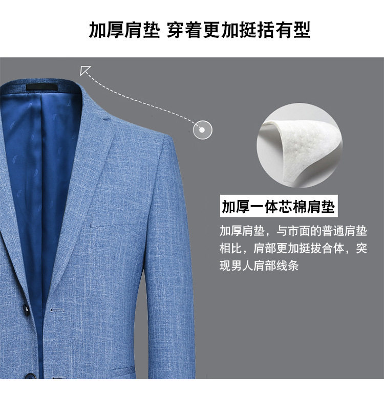 Áo vest nam mỏng nhẹ dáng ôm, phong cách Hàn Quốc, chống nhăn, dài tay — Màu xanh chi tiết 6