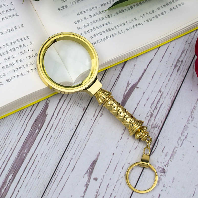 Ручная лупа из цельнометаллического сплава для пожилых людей и детей, для чтения книг и газет, высококачественная, для офисного использования, античная бронзовая, для коррекции пресбиопии.