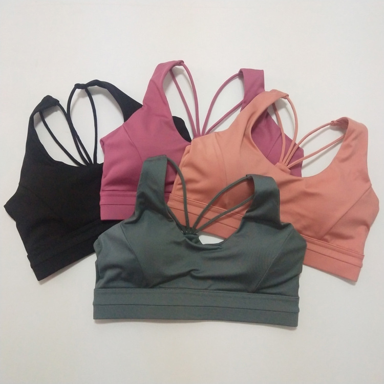 可调节后搭扣运动文胸 防震细带美背减震瑜伽bra健身跑步内衣代发