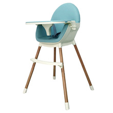 出口仿木纹儿童塑料餐椅蓝色粉色二合一餐椅双餐盘宝宝餐椅