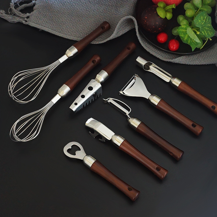 304 stainless steel eggbeater kitchen baking tool new wooden handle…