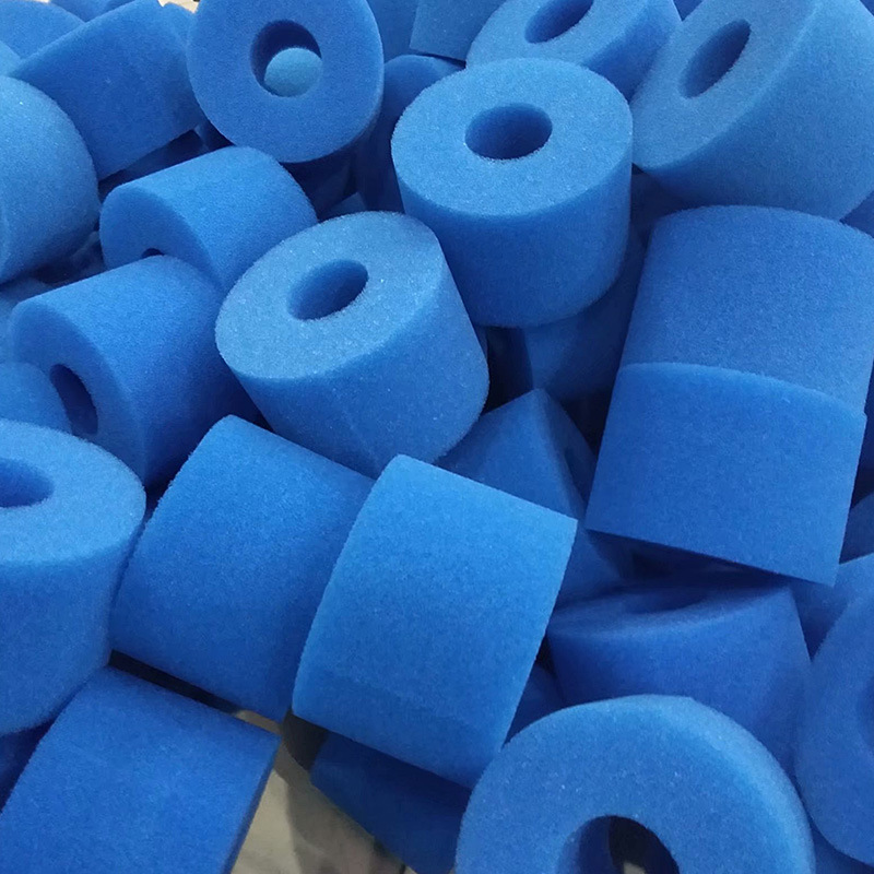 【一件代发】泳池外置水质过滤器海绵圆管 蓝色40孔加厚网状棉