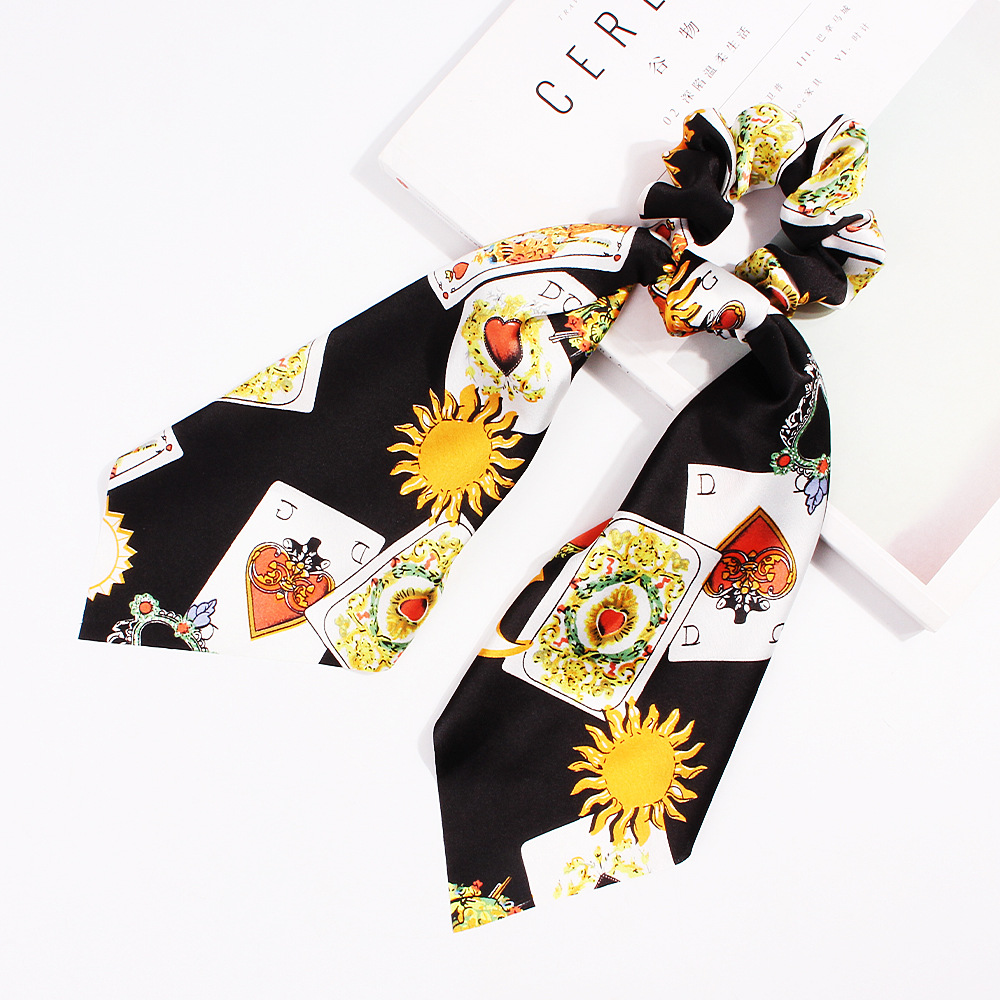 New Fashion Big Flower Satin Printed Scarf Cheap Hair Ring Wholesale display picture 20