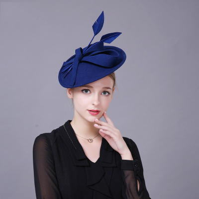 Party hats Fedoras hats for women Dress season Hat Women British high quality woolen cloth retro headdress women small top hat