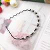 Hair accessory from pearl, wavy steel wire, headband, beaded bracelet handmade, Korean style, simple and elegant design