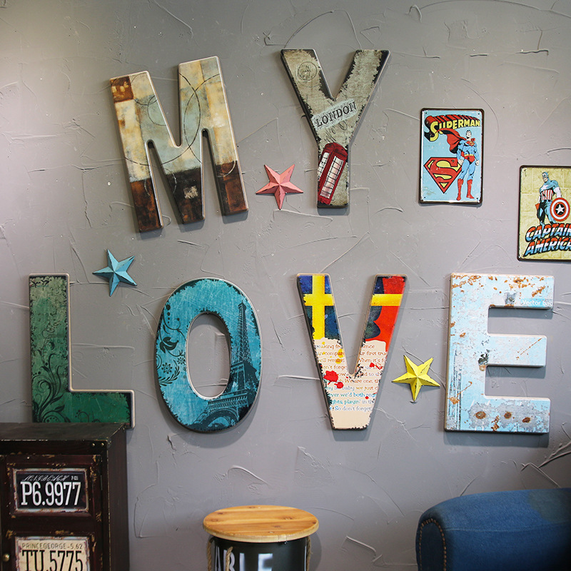 Creative coffee retro decorations with letters