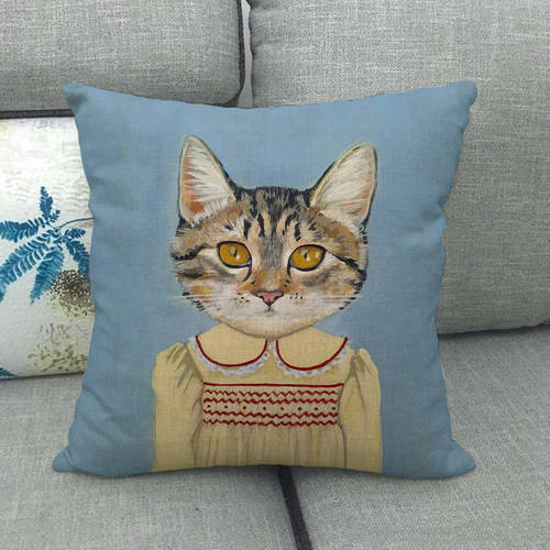 Lemon cat linen cushion cover cross-border platform source etc direct sales 765