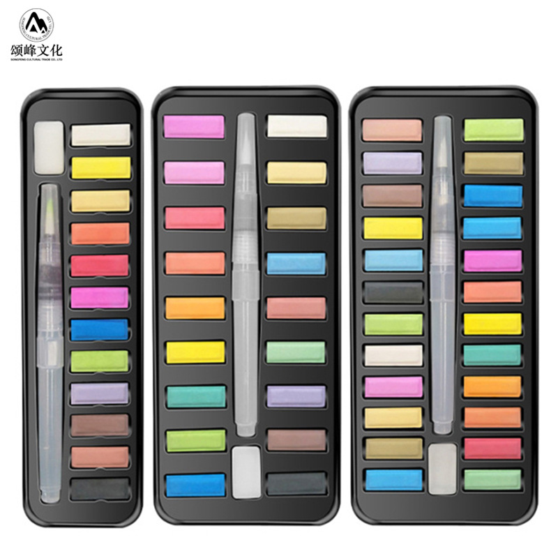 Pintura de acuarela sólida transfronteriza 12 colores 18 colores 24 colores succión acuarela pluma DIY graffiti estudiante traje de arte
