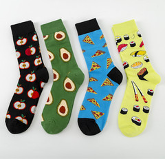 New Colorful Trendy Socks Colorful Gourmet Socks Casual Cotton Socks European and American Street Trend Mid-calf Socks Wholesale