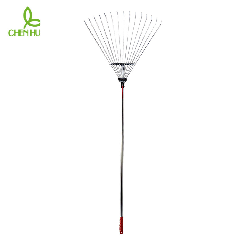 园林工具落叶耙 可伸缩耙子园林草耙 圆钢丝树叶耙台湾高碳钢耙子