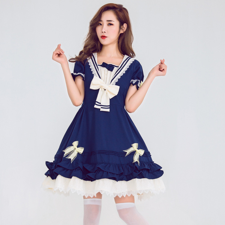 S-XL Anime Japanese Soft Girl Student Lori Lolita Tea Party Daily Lolita Dress Secondary Dress