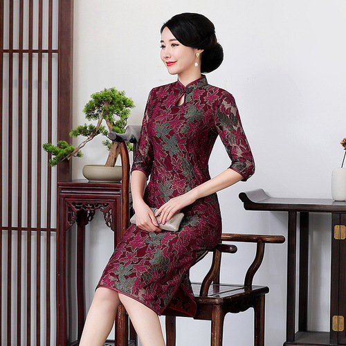 Cheongsam mother-in-law ceremonial dress Chinese Dress Qipao for women