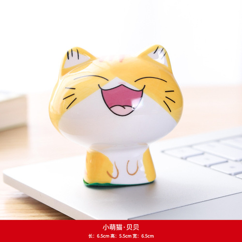 Money Cat Mini Figure Decorative Home Office Desk Ceramic Ornament Luck Bringing Gift Birthday Gift