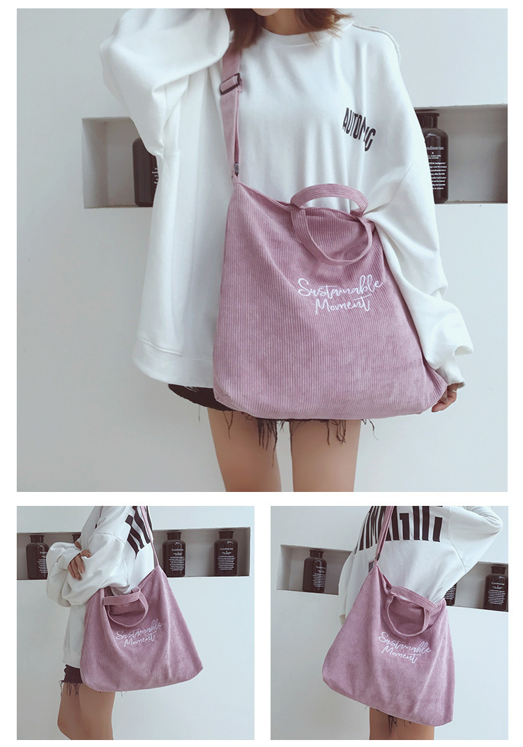 Corduroy Canvas Tote Bag - Image 4