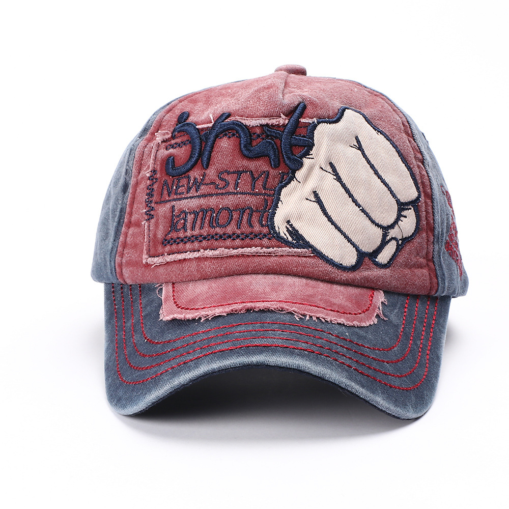 Trendy Washed Baseball Cap Men Women Embroidered Duckbill Cap Spring Outdoor Casual Hat For Women_voghion.com
