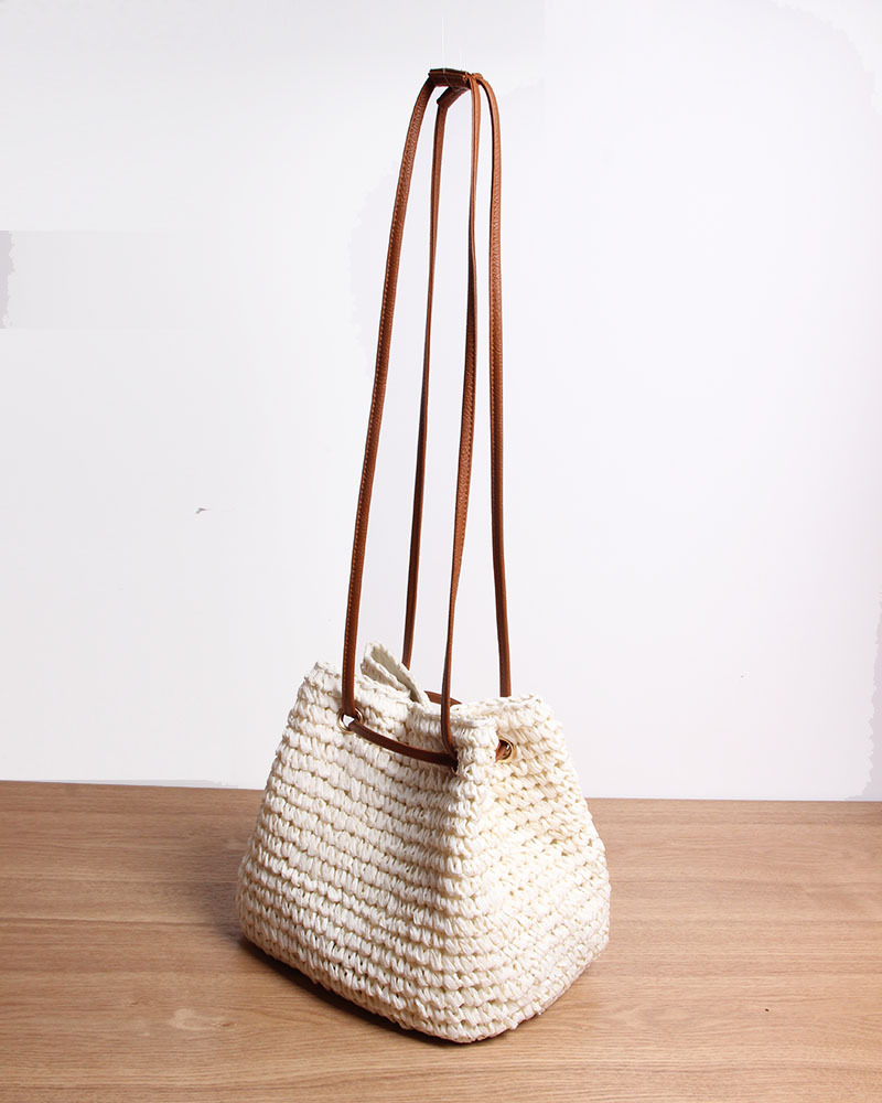 Women's Medium Straw Solid Color Classic Style Square String Shoulder Bag display picture 2