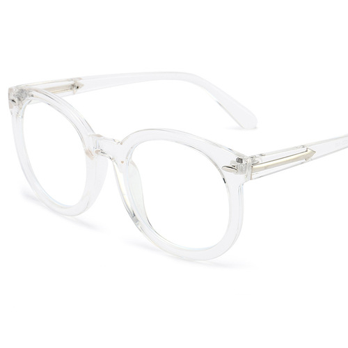 New anti-blue light glasses frame with rice pin flat lenses and retro arrow design, suitable for myopia up to 28050