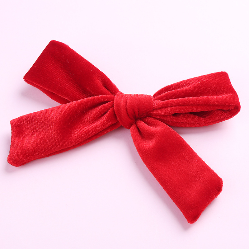Girl'S Gender Fashion Bow Knot Flannel Hair Clip