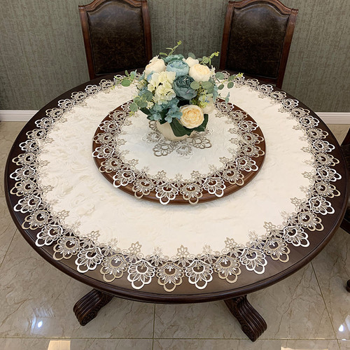 American round tablecloth, Chinese fabric coffee table cloth, European style lace rectangular dining table, household small round table tablecloth