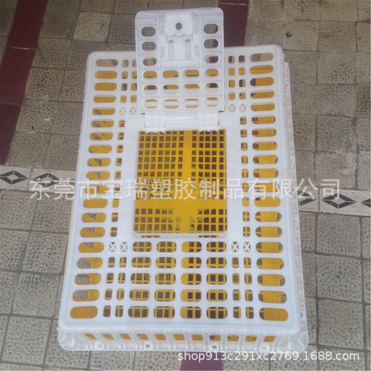 供应鸡笼 加厚塑料运输笼 弹簧门圆宝鸡鸭鹅笼 加厚鸡笼