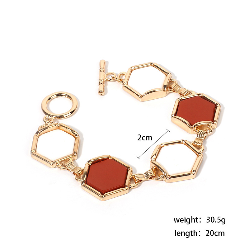 Fashion Bohemian Exaggerated Geometric Hexagon Ethnic Style Alloy Ladies Bracelet display picture 12